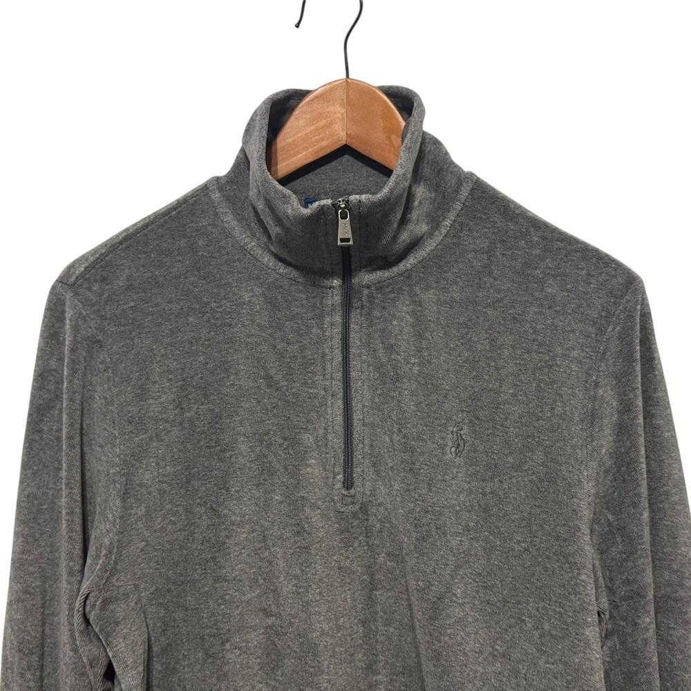 🐎 Polo Ralph Lauren Velour Quarter Zip Sweater size Medium - Picture 2 of 2